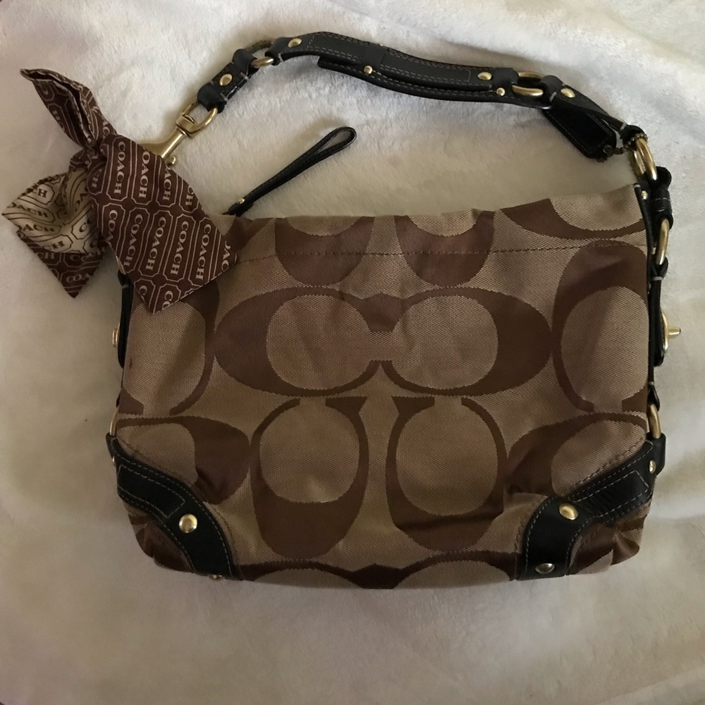 Authentic Coach Carly Bag and Skinny Coach Scarf